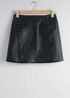 & Other Stories Skirts | Leather Mini Skirt Black