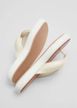 & Other Stories Loafers & Flats | Sandals | Leather Platform Flip Flops Ivory