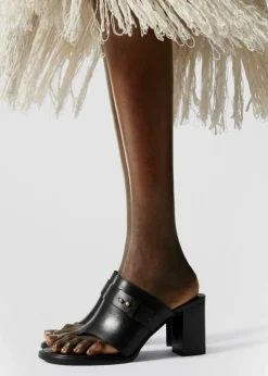 & Other Stories Heels | Sandals | Leather Toe-Thong Mules Black