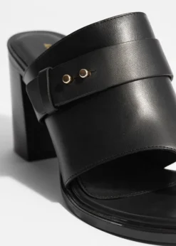 & Other Stories Heels | Sandals | Leather Toe-Thong Mules Black