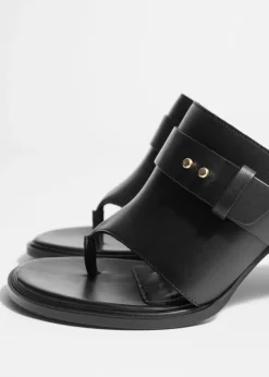 & Other Stories Heels | Sandals | Leather Toe-Thong Mules Black