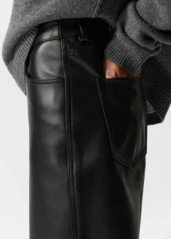 & Other Stories Pants | Leather Trousers Black