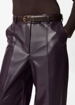 & Other Stories Pants | Leather Trousers Dark Purple