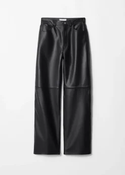 & Other Stories Pants | Leather Trousers Black