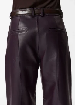 & Other Stories Pants | Leather Trousers Dark Purple