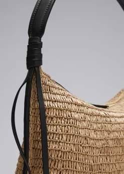 & Other Stories Shoulder Bags | Leather-Detailed Straw Bag Beige