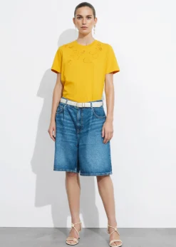 & Other Stories Tops | Lemon Embroidery T-Shirt Yellow