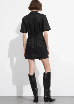 & Other Stories Dresses | Linen Blazer Mini Dress Black