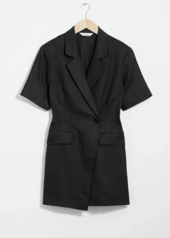 & Other Stories Dresses | Linen Blazer Mini Dress Black