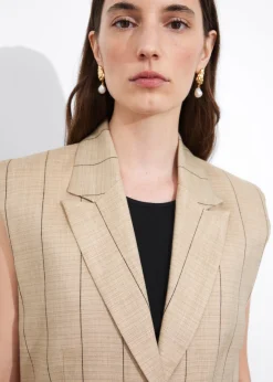 & Other Stories Sets & Suits | Blazers & Vests | Linen-Blend Blazer Vest Beige Pinstripe