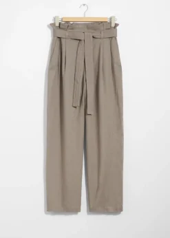 & Other Stories Sets & Suits | Pants | Linen-Blend Paperbag Trousers Mole