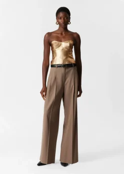 & Other Stories Lingerie | Sets & Suits | Metallic Leather Bustier Gold