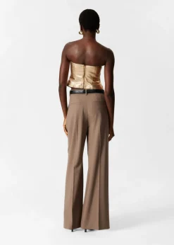 & Other Stories Lingerie | Sets & Suits | Metallic Leather Bustier Gold