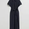 & Other Stories Dresses | Mid-Length Polo Dress Dark Blue