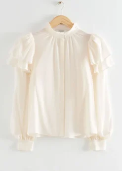 & Other Stories Blouses & Shirts | Mulberry Silk Layered Frilled Shirt