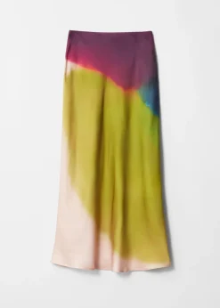 & Other Stories Skirts | Ombré Satin Maxi Skirt Green Ombré