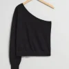 & Other Stories Tops | Sweaters & Knits | One-Shoulder Merino Top Black