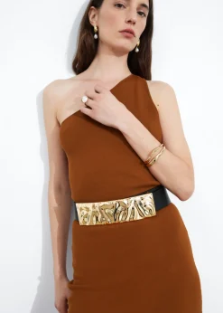 & Other Stories Dresses | Sweaters & Knits | One-Shoulder Midi Dress Brown