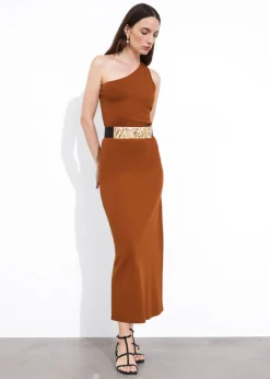 & Other Stories Dresses | Sweaters & Knits | One-Shoulder Midi Dress Brown