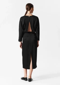 & Other Stories Dresses | Open Back Midi Dress Black