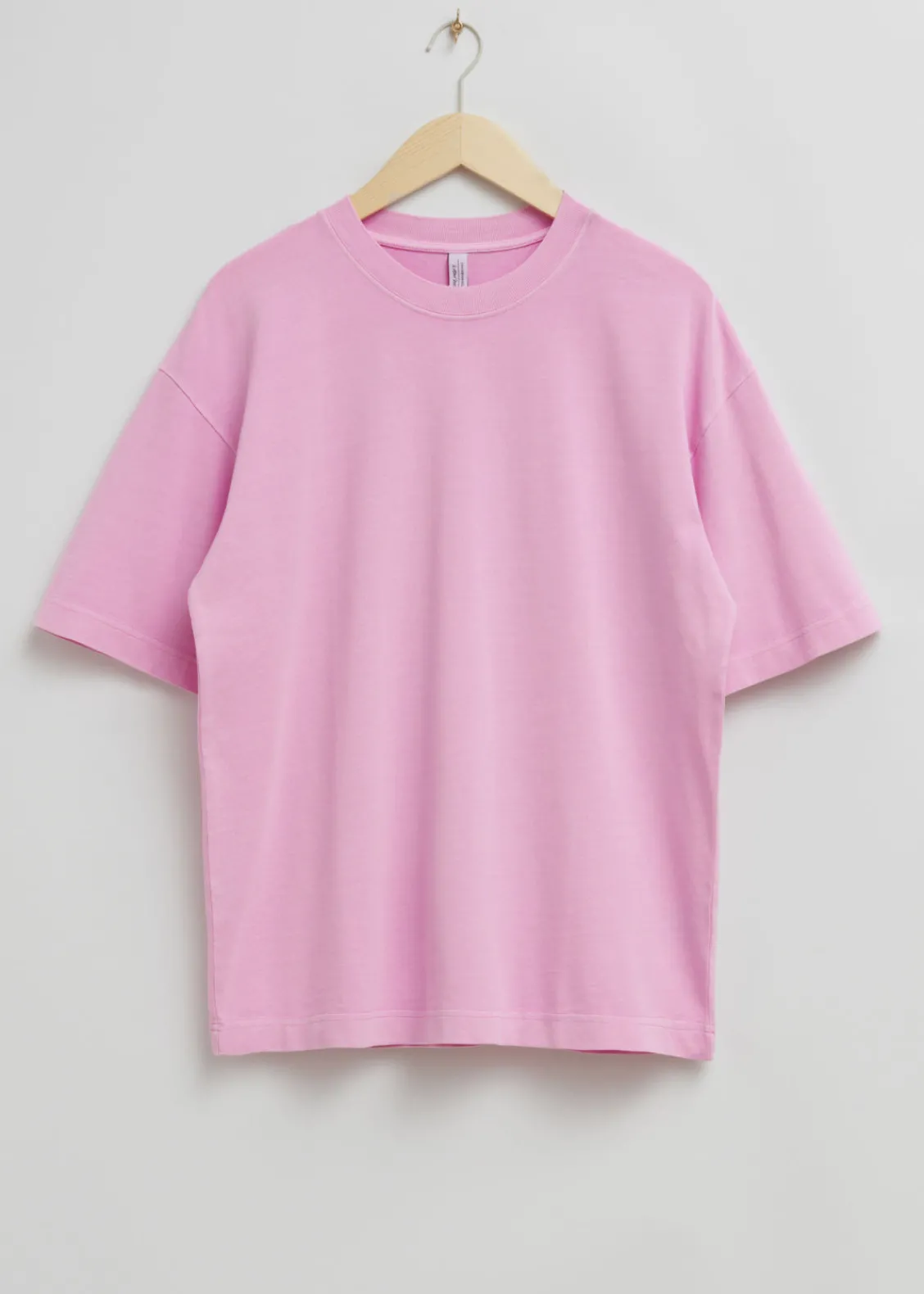 & Other Stories Tops | Oversized Cotton Jersey T-Shirt Pink