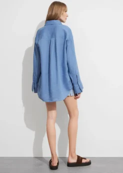 & Other Stories Swimwear | Blouses & Shirts | Oversized Linen Shirt Blue