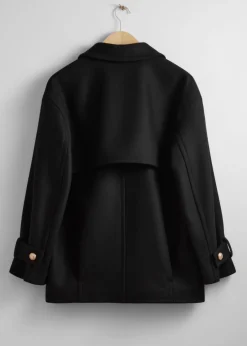& Other Stories Outerwear | Oversized Peacoat Black