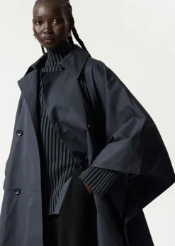 & Other Stories Outerwear | Oversized Trenchcoat Cape Navy