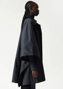 & Other Stories Outerwear | Oversized Trenchcoat Cape Navy