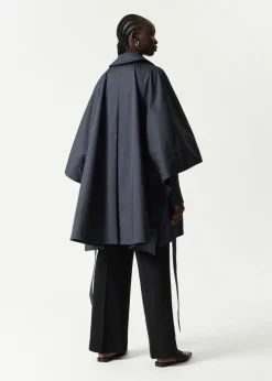 & Other Stories Outerwear | Oversized Trenchcoat Cape Navy