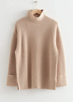 & Other Stories Sweaters & Knits | Oversized Turtleneck Knit Sweater Beige