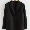 & Other Stories Outerwear | Oversized Wool Blazer Black