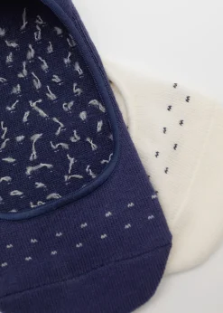 & Other Stories Lingerie | 2-Pack Footie Socks Ivory/Navy