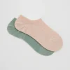 & Other Stories Lingerie | 2-Pack Sparkly Sneaker Socks Dusty rose/Dusty green