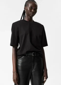 & Other Stories Tops | Padded-Shoulder Cotton T-Shirt