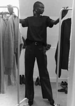 & Other Stories Tops | Padded-Shoulder Cotton T-Shirt