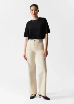 & Other Stories Jeans | Patch-Pocket Bootcut Jeans Cream
