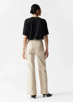 & Other Stories Jeans | Patch-Pocket Bootcut Jeans Cream