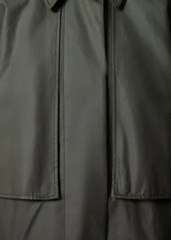 & Other Stories Outerwear | Patch-Pocket Cotton Coat Green