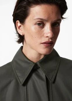 & Other Stories Outerwear | Patch-Pocket Cotton Coat Green