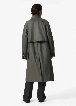 & Other Stories Outerwear | Patch-Pocket Cotton Coat Green