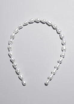 & Other Stories Hair Accessories | Pearl Alice Band Ivory
