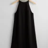 & Other Stories Dresses | Pearl-Collar Mini Dress Black