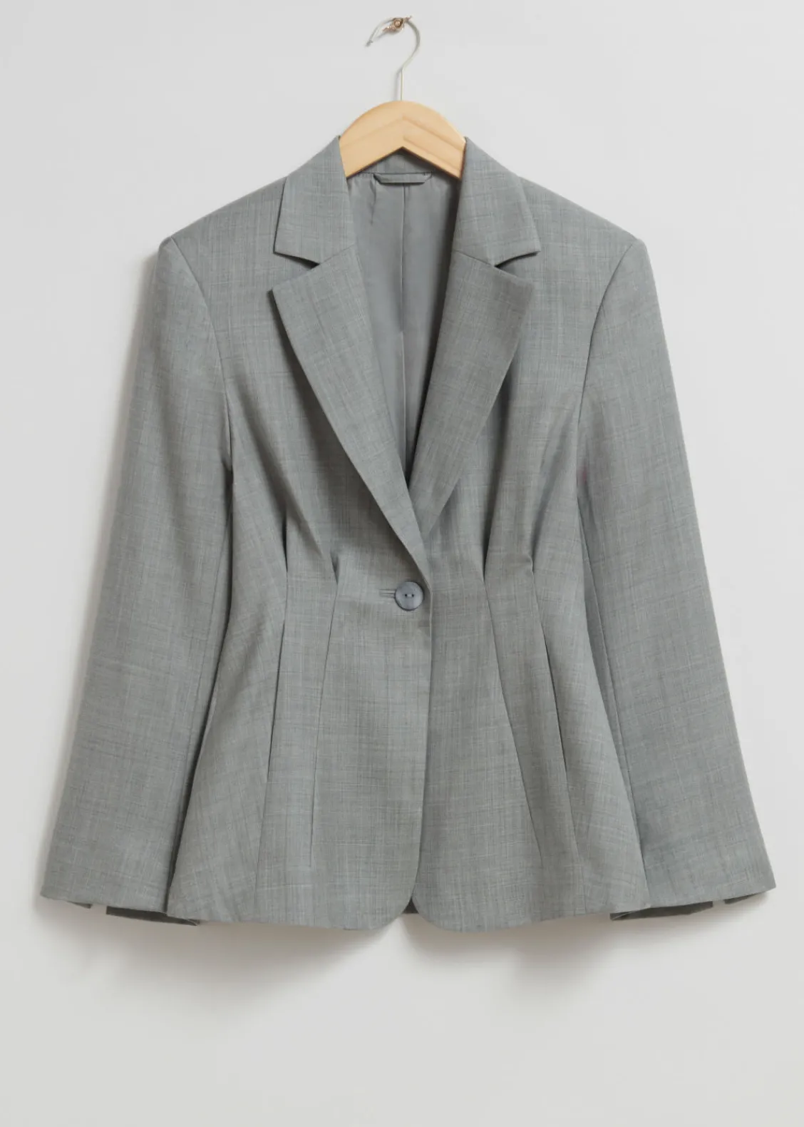 & Other Stories Sets & Suits | Outerwear | Pleated Blazer Light Grey Melange
