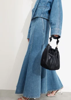 & Other Stories Skirts | Pleated Denim Maxi Skirt