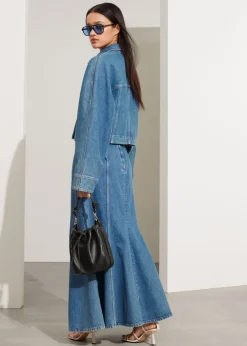 & Other Stories Skirts | Pleated Denim Maxi Skirt