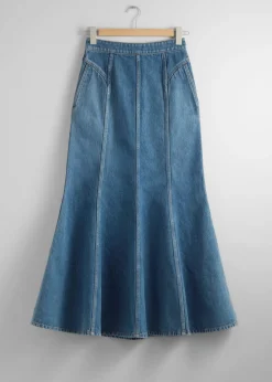 & Other Stories Skirts | Pleated Denim Maxi Skirt