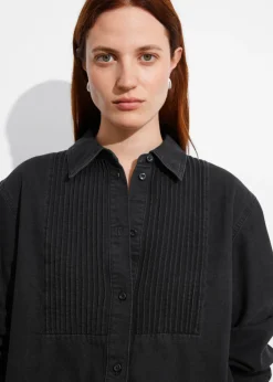 & Other Stories Blouses & Shirts | Pleated Denim Shirt Black