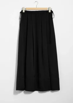 & Other Stories Skirts | Pleated Drawstring Midi Skirt
