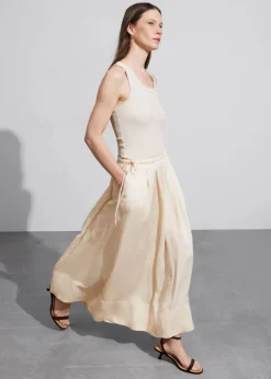& Other Stories Skirts | Pleated Drawstring Midi Skirt